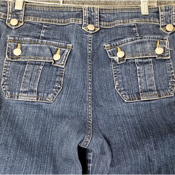VTG Faded Glory Jeans High Rise 14 Wide Leg Stretch Flap Snap Pckts Gorp Y2k - Picture 8 of 15